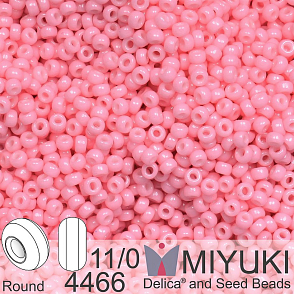 Korálky Miyuki Round 11/0. Barva 4466 Duracoat Dyed Opaque Light Carnation. Balení 5g.