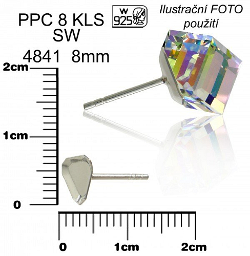 NÁUŠNICE puzeta na SW 4841 8mm ozn.PPC 8 KLS. Materiál STŘÍBRO AG925.váha 0,21g.