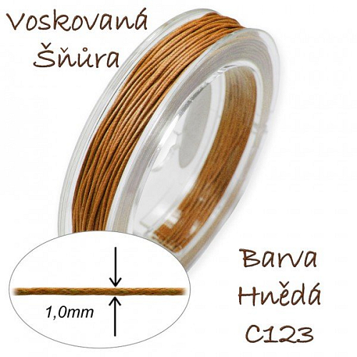 Voskovaná šňůra-síla 1,0mm v barvě hnědé číslo C123