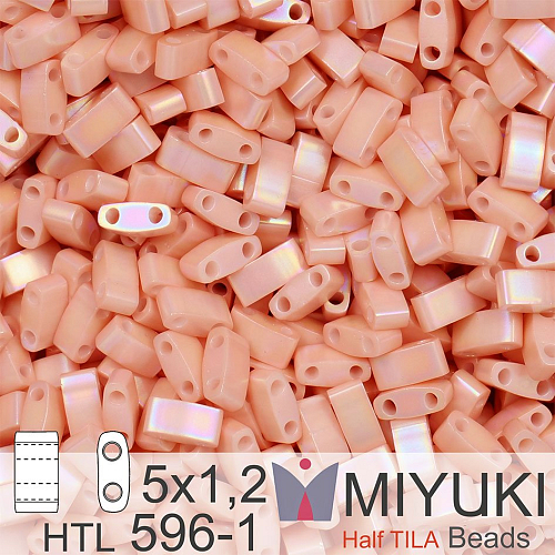 Korálky Miyuki Half Tila. Barva Opaque Tea Rose Luster HTL 596-1 Balení 3g