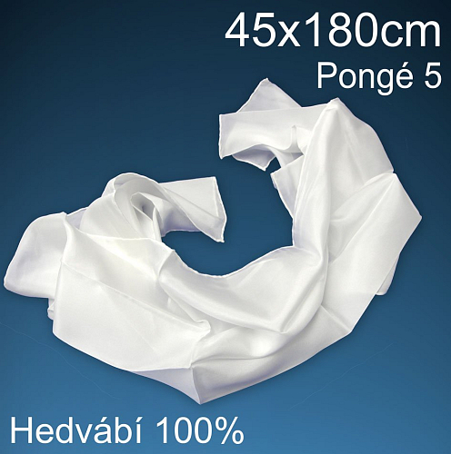 Polotovary z HEDVÁBÍ tvar ŠÁLA 45x180cm. Materiál 100% Hedvábí.