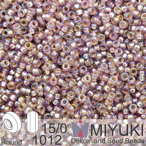 Korálky Miyuki Round 15/0. Barva 1012 S/L Smoky Amethyst AB. Balení 5g