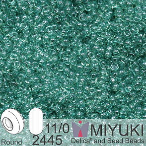 Korálky Miyuki Round 11/0. Barva 2445 Transparent Sea Foam Luster. Balení 5g.