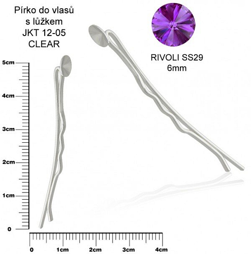Komponent PÍRKO do vlasů s lůžkem. Ozn.-JKT 12-05. Barva stříbrná.