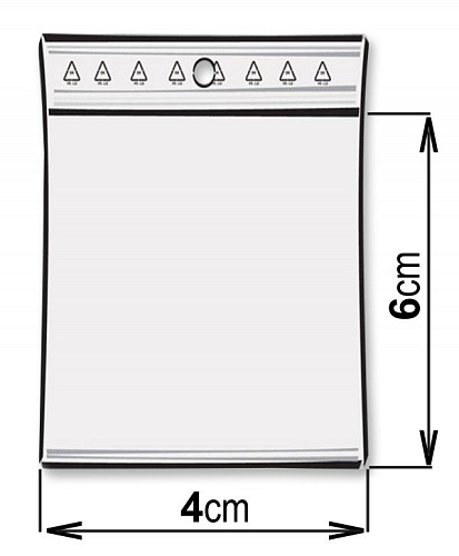 Sáček rychlozavírací (se zipem) 4x6cm tl.0,05mm -s dírkou pro zavěšení.