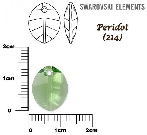 SWAROVSKI Pure Leaf Pendant barva PERIDOT velikost 14mm.