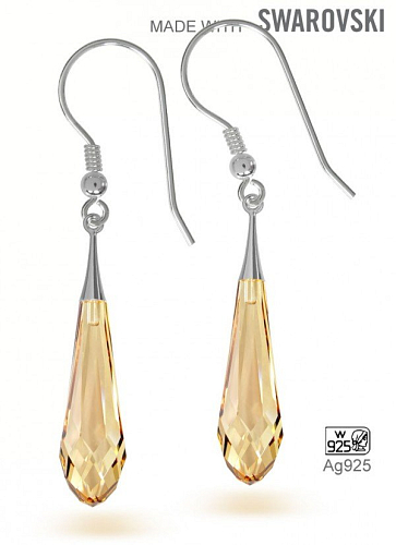 SWAROVSKI 6530 Pure Drop Pendant velikost 20mm. Barva Crystal (001) Golden Shadow (GSHA).