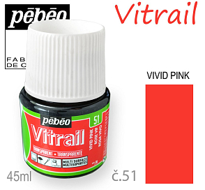 Barva na sklo VITRAIL č.51 VIVID PINK objem 45ml