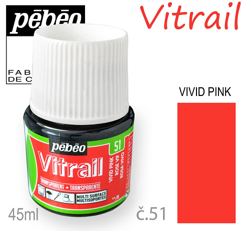 Barva na sklo VITRAIL č.51 VIVID PINK objem 45ml