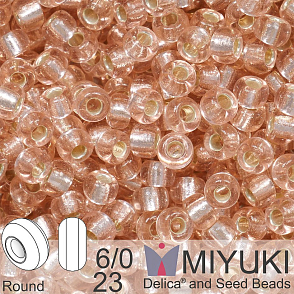 Korálky Miyuki MIX Round 6/0. Barva 23 Silverlined Light Blush . Balení 5g