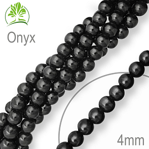 Korálky z minerálů Onyx přírodní polodrahokam. Velikost pr.4mm. Balení 18Ks.