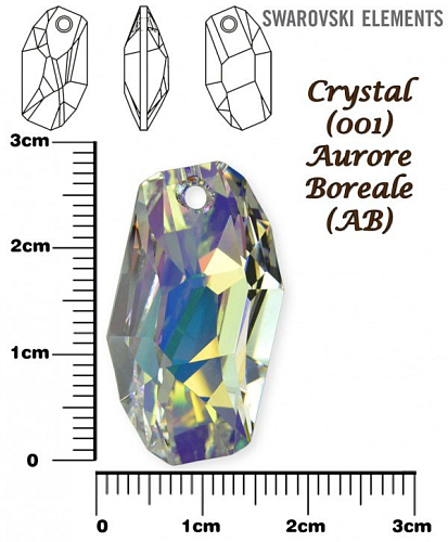 SWAROVSKI 6673 METEOR Pendant barva CRYSTAL AURORE BOREALE velikost 28mm. 