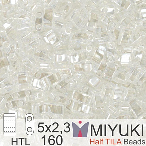 Korálky Miyuki Half Tila. Barva Crystal Luster  HTL 160 Balení 3g