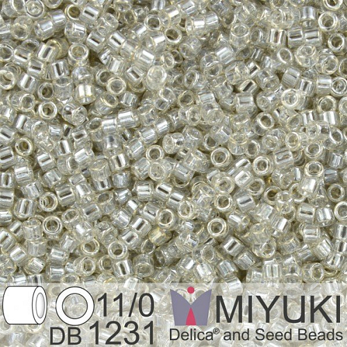 Korálky Miyuki Delica 11/0. Barva Tr Gray Mist Luster DB1231. Balení 5g