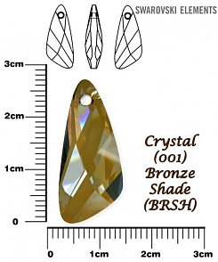 SWAROVSKI 6690 Wing Pendant barva CRYSTAL BRONZE SHADE velikost 27mm