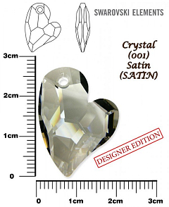 SWAROVSKI 6261 Devoted 2 U Heart barva CRYSTAL SATIN velikost 27mm.