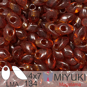 Korálky MIYUKI tvar Long MAGATAMA velikost 4x7mm. Barva LMA-134 Transparent Dark Topaz. Balení 5g.