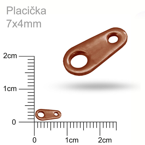 Placička  pro karabinku. Velikost 7x4mm. Barva staroměď.