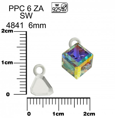 ŠLUPNA na SW 4841 6mm ozn.PPC 6 ZA. Materiál STŘÍBRO AG925.váha 0,12g.