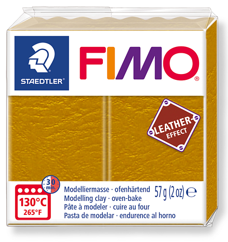 FIMO LEATHER efekt barva OKROVÁ č.179 balení  57g