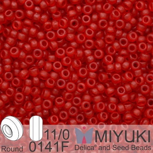 Korálky Miyuki Round 11/0. Barva 0141F Matte Tr Ruby . Balení 5g.