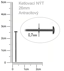 Ketlovací NÝT  velikost 26mm. Barva antracitová..