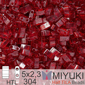 Korálky Miyuki Half Tila. Barva Garnet Gold Luster HTL 304 Balení 3g