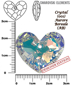 SWAROVSKI 6264 Truly in Love Heart barva CRYSTAL  AURORE BOREALE velikost 28mm.