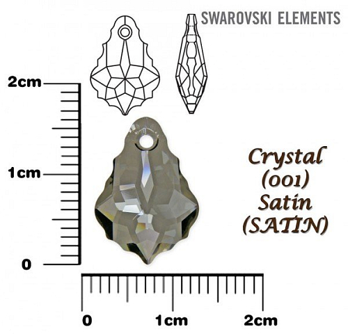 SWAROVSKI Baroque Pendant barva CRYSTAL Satin velikost 16x11mm.