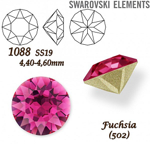 SWAROVSKI ELEMENTS 1088 XIRIUS Chaton SS19 (4,40-4,60mm) barva FUCHSIA (502). 