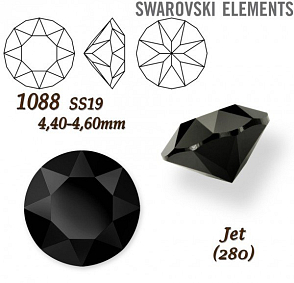 SWAROVSKI ELEMENTS 1088 XIRIUS Chaton SS19 (4,40-4,60mm) barva JET (280). 