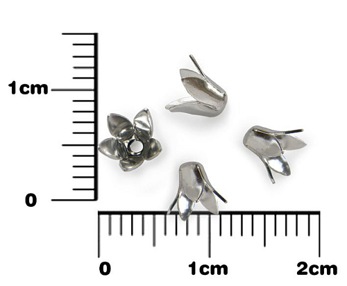 KAPLÍK číslo K001.Velikost pr.5,5mm v horní části, výška 5mm. Barva stříbrná.