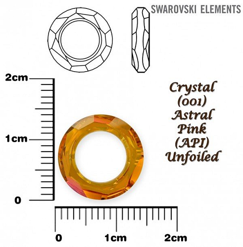 SWAROVSKI ELEMENTS Cosmic Ring barva CRYSTAL (001) ASTRAL PINK (API) velikost 14mm.