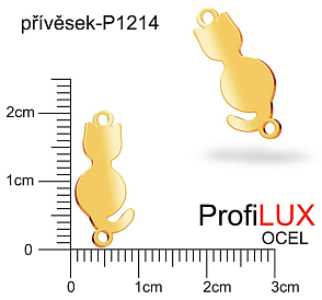 Přívěsek Ocel ozn-P1214 KOČKA velikost 19x8mm tl.1,2mm. Barva POZLACENO. Řada přívěsků ProfiLUX