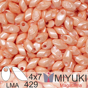 Korálky MIYUKI tvar Long MAGATAMA velikost 4x7mm. Barva LMA-429 Opaque Salmon. Balení 5g.