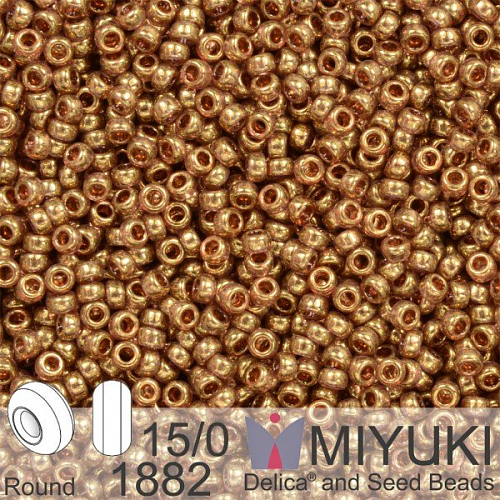 Korálky Miyuki Round 15/0. Barva 1882 Dk Topaz Gold Luster. Balení 5g