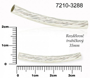 Rozdělovač TRUBIČKOVÝ tvar prohnutý. Ozn. 7210-3288. Velikost 35mm pr.3,8mm. Balení 4Ks. 