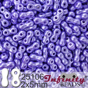 Korálky INFINITY velikost 2x5mm. Barva 25106 voskovaná PURPLE TMAVÁ. Balení 10g.