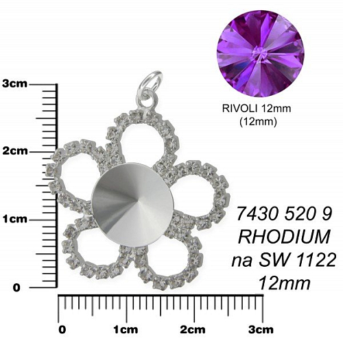 KYTKA S ZIRKONY na RIVOLKU 12mm .. Barva CLEAR. Ozn-7430-520-9. 