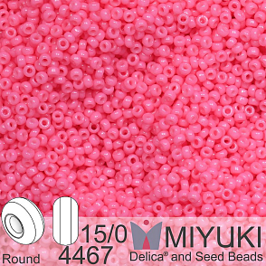 Korálky Miyuki Round 15/0. Barva 4467 Duracoat Dyed Opaque Carnation. Balení 5g.