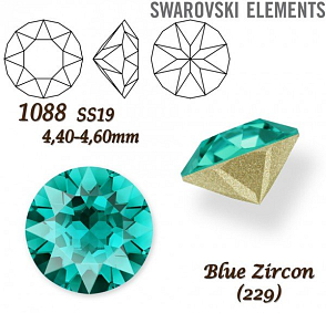 SWAROVSKI ELEMENTS 1088 XIRIUS Chaton SS19 (4,40-4,60mm) barva BLUE ZIRCON (229).