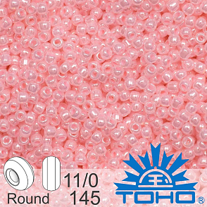 Korálky TOHO tvar ROUND (kulaté). Velikost 11/0. Barva č.145-Ceylon Innocent Pink . Balení 8g.