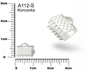 Koncovka zubatá  A112S. Barva pokov stříbrná velikost 9x8mm.