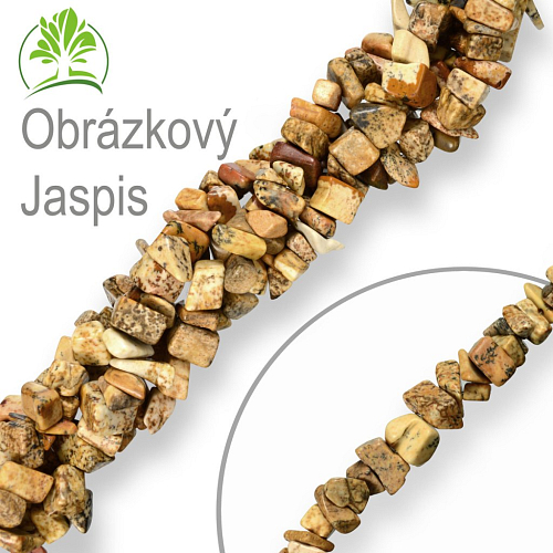 Návlek z tromlovaných kamenů balení 10g JASPIS OBRÁZKOVÝ