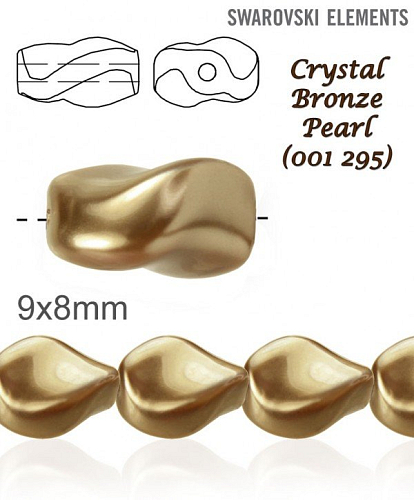 SWAROVSKI 5826 Voskované Perle barva CRYSTAL BRONZE  PEARL velikost 9x8mm. 