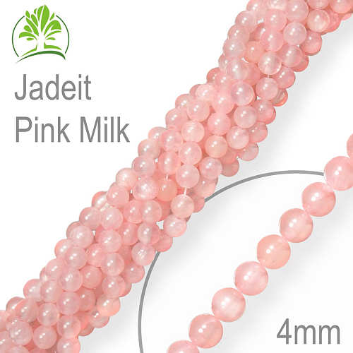 Korálky z minerálů Jadeit Pink Milk přírodní polodrahokam. Velikost pr.4mm. Balení 18Ks.