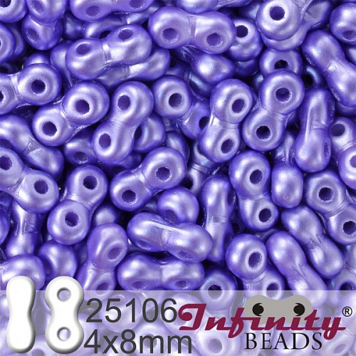 Korálky INFINITY velikost 4x8mm. Barva 25106 voskovaná PURPLE TMAVÁ. Balení 10g.