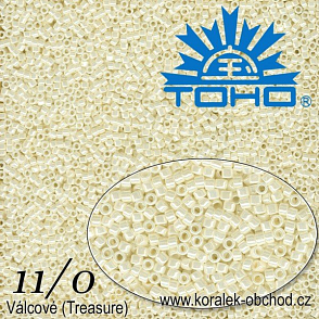 Korálky TOHO tvar TREASURE (válcové). Velikost 11/0. Barva č. 122-Opaque-Lustered Navajo White . Balení 5g.