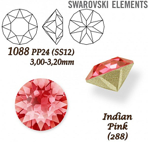 SWAROVSKI ELEMENTS 1088 XIRIUS Chaton PP24 (SS12)  3,00-3,20mm barva INDIAN PINK (289). 