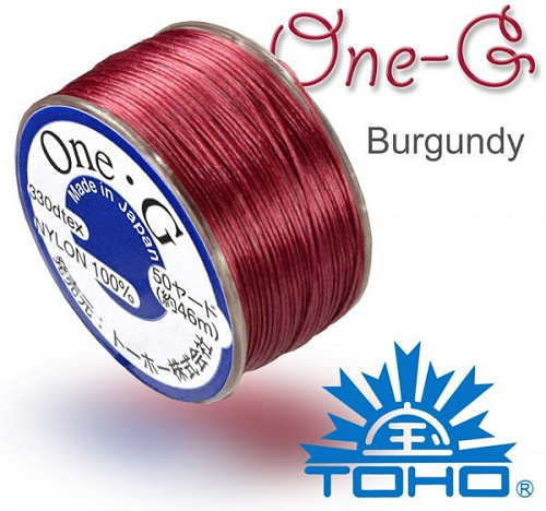 TOHO One-G nylonová nit. Barva Burgundy č.6. Balení 45m.